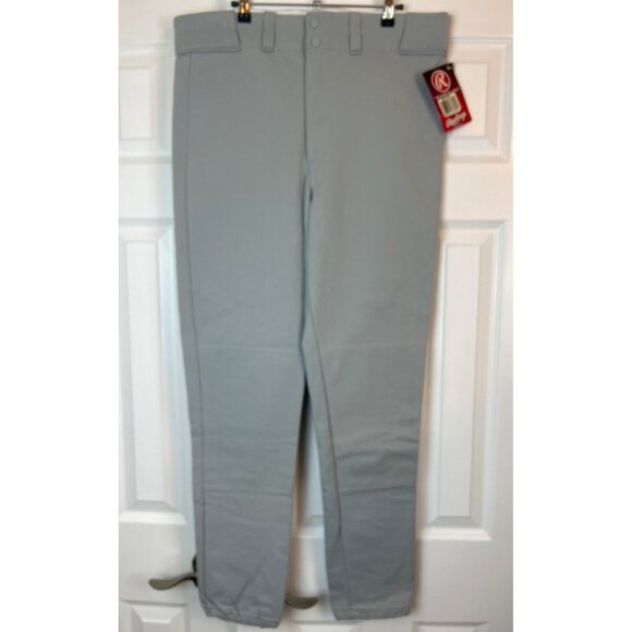 NWT Rawlings Men's Adult Gray Baseball Pants Size L - Picture 1 of 9